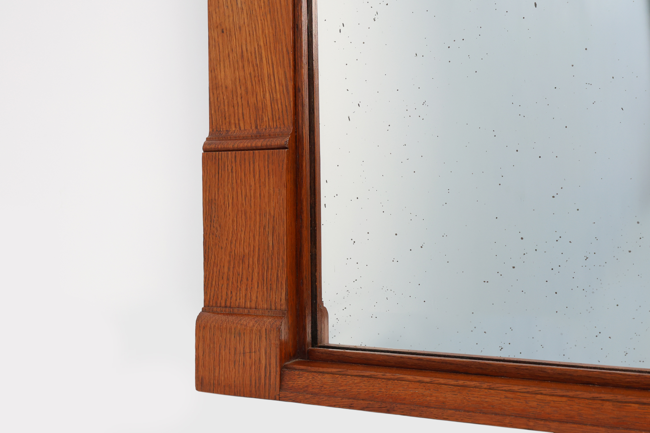 Art Deco Oak Wall Mirror, Belgium, circa 1915thumbnail